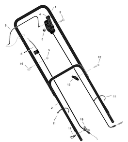Handle Assembly Diagram and Parts List for 22815X8C 2001 Briggs and Stratton Lawn Mower